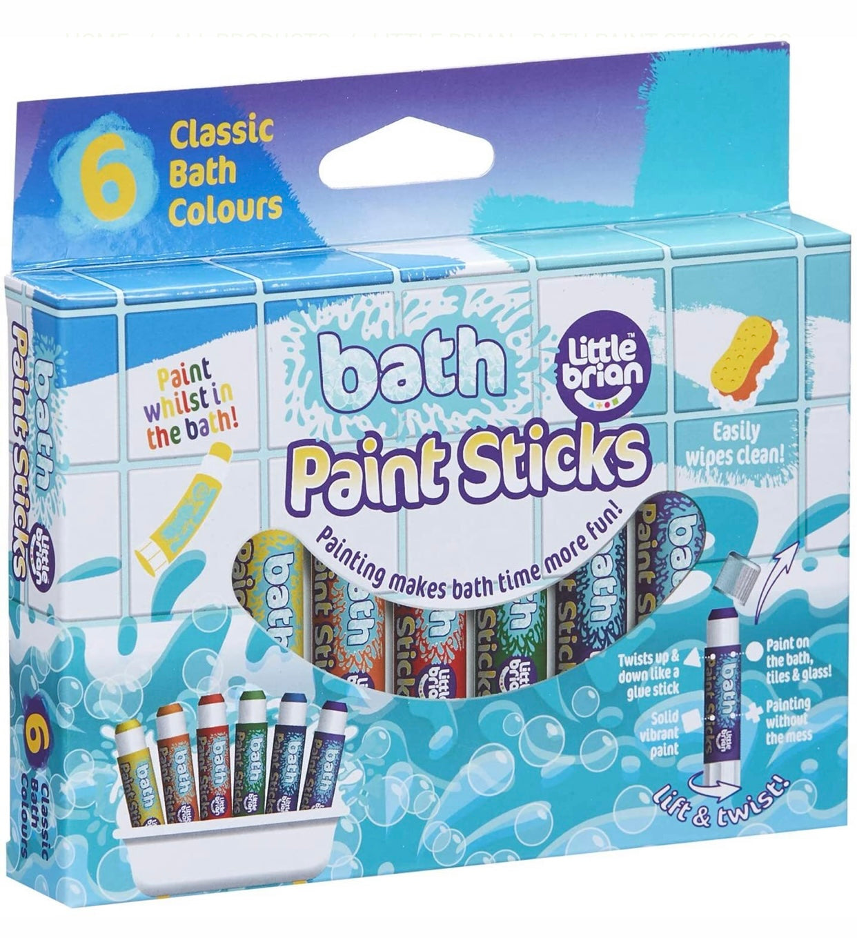 Little Brian Paint Sticks - Bath Sticks 6 Pack