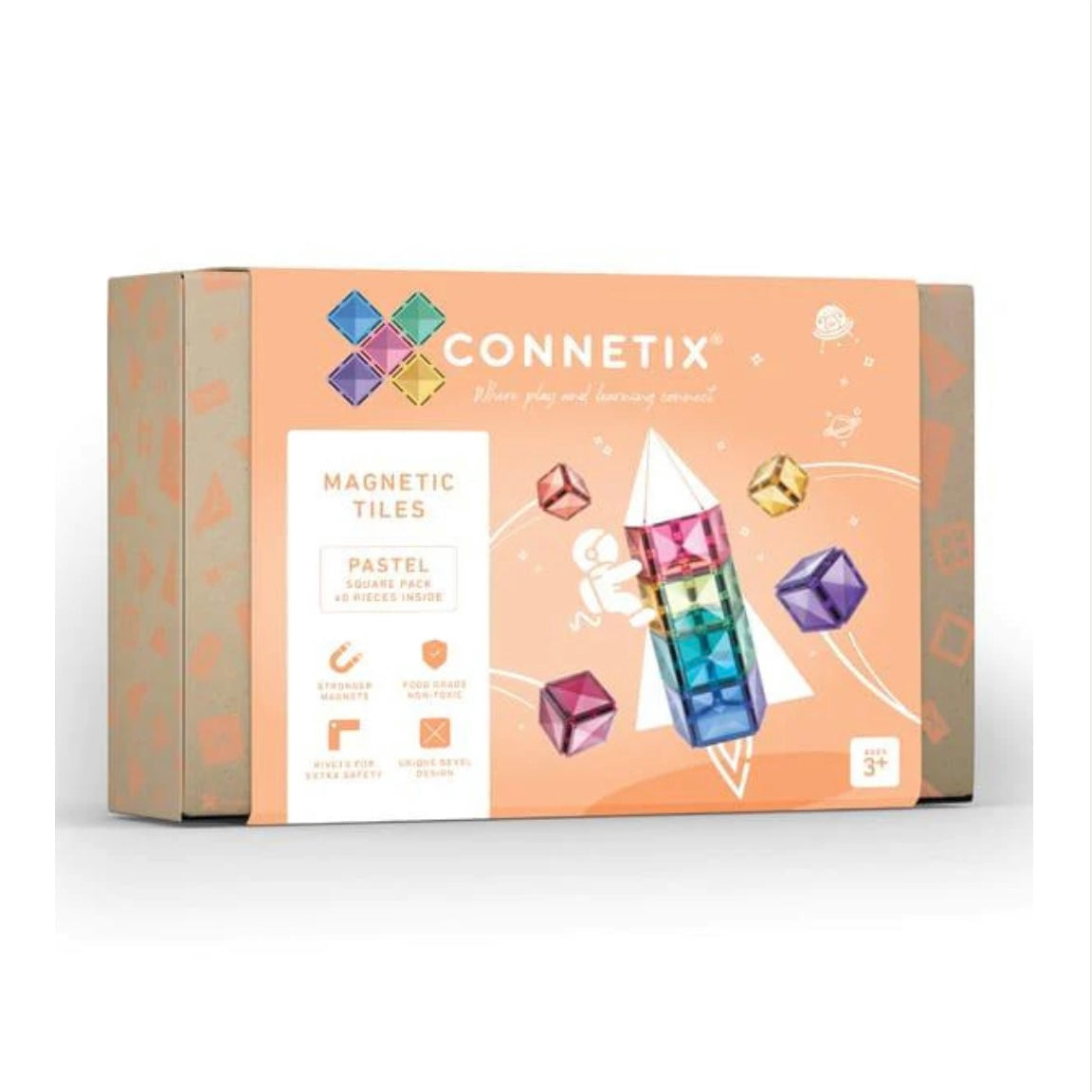 Connetix - 40 Piece Pastel Square Pack